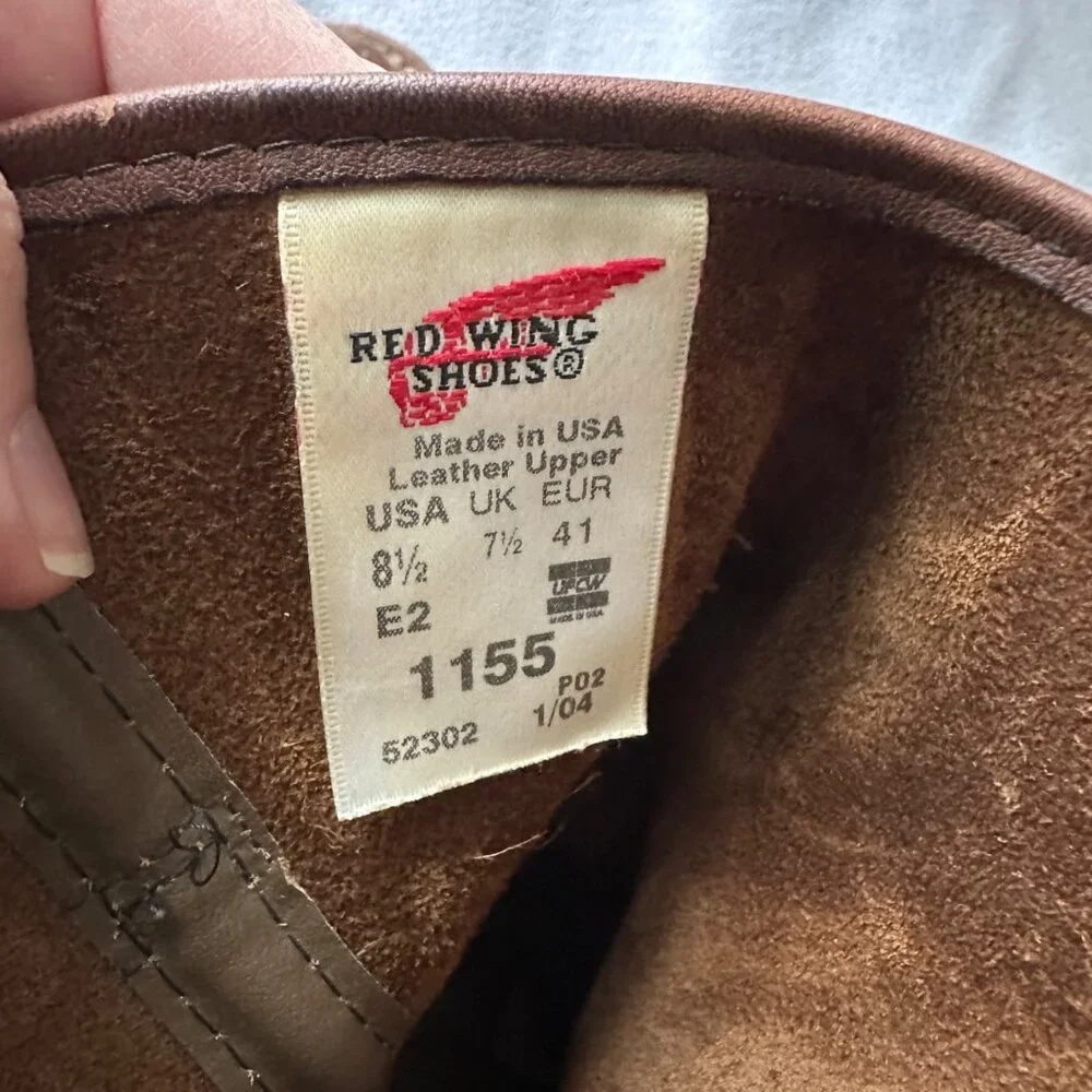 Vtg Red Wing Boots Mens 8.5 E Womens 10 Pecos 1155 Pull On Leather Nail Head Sol